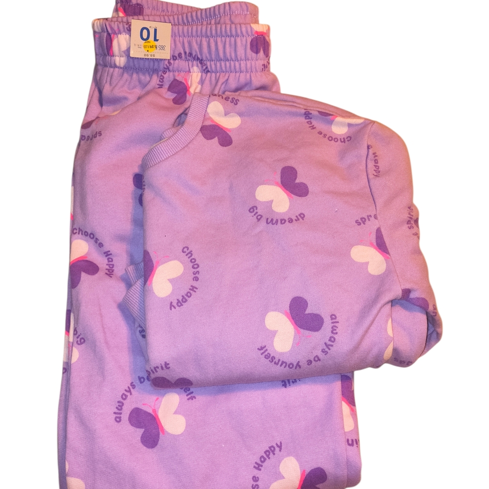 Kids Purple Heart Print Pajama Set - Brand Unknown